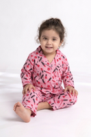 Little Glamour – Blush Makeup Print Cotton Kids' Night Suit