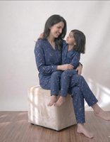 Mommy & Me Celestial Navy Set – Matching Premium Cotton Mother-Daughter Night Suits